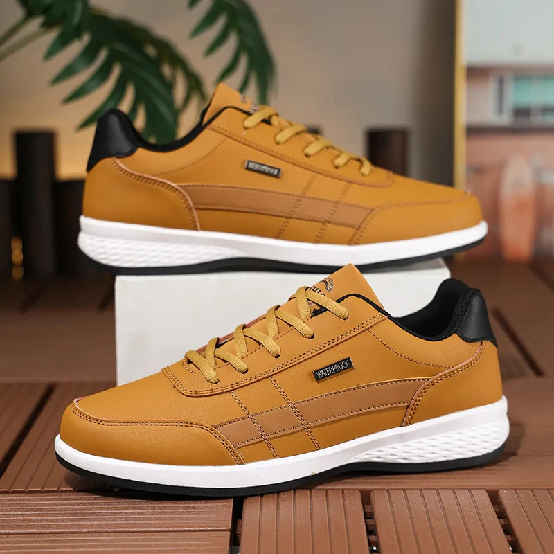 Table Tennis Men - Skórzane buty męskie PU, sneakersy, modne