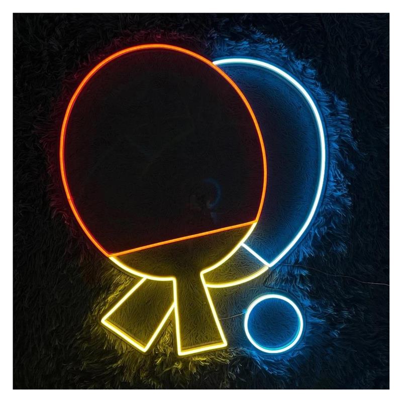 Hall Table Tennis - Neonowy znak LED w kształcie rakietki